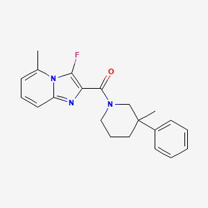 molecular formula C21H22FN3O B5628916 3-fluoro-5-methyl-2-[(3-methyl-3-phenylpiperidin-1-yl)carbonyl]imidazo[1,2-a]pyridine 