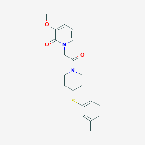 molecular formula C20H24N2O3S B5628922 3-methoxy-1-(2-{4-[(3-methylphenyl)thio]piperidin-1-yl}-2-oxoethyl)pyridin-2(1H)-one 