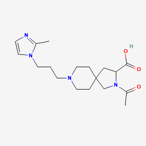 molecular formula C18H28N4O3 B5628924 2-acetyl-8-[3-(2-methyl-1H-imidazol-1-yl)propyl]-2,8-diazaspiro[4.5]decane-3-carboxylic acid 