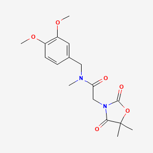 molecular formula C17H22N2O6 B5628937 N-(3,4-dimethoxybenzyl)-2-(5,5-dimethyl-2,4-dioxo-1,3-oxazolidin-3-yl)-N-methylacetamide 