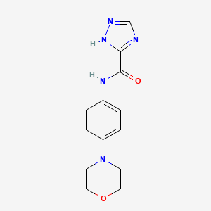 molecular formula C13H15N5O2 B5628957 N-[4-(4-morpholinyl)phenyl]-1H-1,2,4-triazole-3-carboxamide 