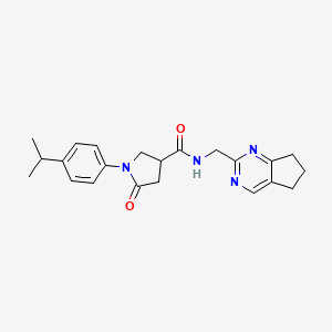 molecular formula C22H26N4O2 B5628964 N-(6,7-dihydro-5H-cyclopenta[d]pyrimidin-2-ylmethyl)-1-(4-isopropylphenyl)-5-oxo-3-pyrrolidinecarboxamide 