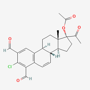 [(8R,9S,13S,14S,17R)-17-acetyl-3-chloro-2,4-diformyl-13-methyl-9,11,12,14,15,16-hexahydro-8H-cyclopenta[a]phenanthren-17-yl] acetate