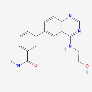 molecular formula C19H20N4O2 B5629014 3-{4-[(2-hydroxyethyl)amino]quinazolin-6-yl}-N,N-dimethylbenzamide 