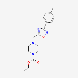 molecular formula C17H22N4O3 B5629042 ethyl 4-{[3-(4-methylphenyl)-1,2,4-oxadiazol-5-yl]methyl}-1-piperazinecarboxylate 