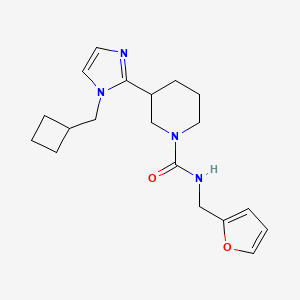 molecular formula C19H26N4O2 B5629069 3-[1-(cyclobutylmethyl)-1H-imidazol-2-yl]-N-(2-furylmethyl)-1-piperidinecarboxamide 