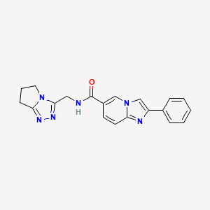 molecular formula C20H18N6O B5629076 N-(6,7-dihydro-5H-pyrrolo[2,1-c][1,2,4]triazol-3-ylmethyl)-2-phenylimidazo[1,2-a]pyridine-6-carboxamide 