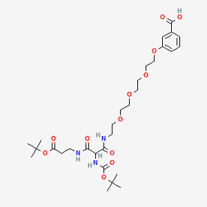 molecular formula C30H47N3O12 B562908 3-[14-(N-Boc-amino)-21,21-dimethyl-13,15,19-trioxo-3,6,9,20-tetraoxa-12,16-diazadocosyloxy]benzoic Acid CAS No. 1076199-17-1