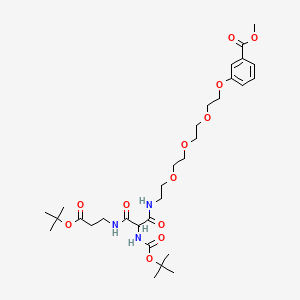 molecular formula C31H49N3O12 B562909 tert-Butyl 14-(N-Boc-amino)-1-[3-(methoxycarbonyl)phenoxy]-13,15-dioxo-3,6,9-trioxa-12,16-diazanonadecan-19-oate CAS No. 1076199-61-5