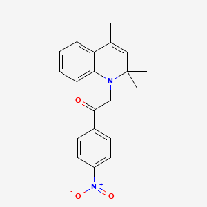 molecular formula C20H20N2O3 B5629094 1-(4-nitrophenyl)-2-(2,2,4-trimethyl-1(2H)-quinolinyl)ethanone 