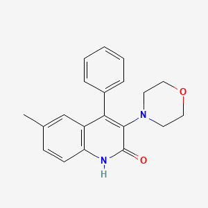 6-methyl-3-(4-morpholinyl)-4-phenyl-2(1H)-quinolinone