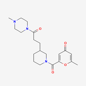 2-methyl-6-({3-[3-(4-methylpiperazin-1-yl)-3-oxopropyl]piperidin-1-yl}carbonyl)-4H-pyran-4-one