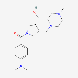 molecular formula C20H32N4O2 B5629137 {(3R*,4R*)-1-[4-(dimethylamino)benzoyl]-4-[(4-methylpiperazin-1-yl)methyl]pyrrolidin-3-yl}methanol 