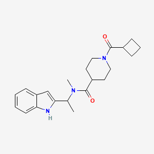 molecular formula C22H29N3O2 B5629152 1-(cyclobutylcarbonyl)-N-[1-(1H-indol-2-yl)ethyl]-N-methyl-4-piperidinecarboxamide 