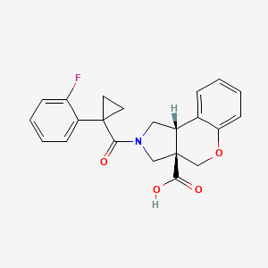 molecular formula C22H20FNO4 B5629160 (3aR*,9bR*)-2-{[1-(2-fluorophenyl)cyclopropyl]carbonyl}-1,2,3,9b-tetrahydrochromeno[3,4-c]pyrrole-3a(4H)-carboxylic acid 