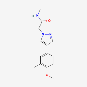 molecular formula C14H17N3O2 B5629184 2-[4-(4-methoxy-3-methylphenyl)-1H-pyrazol-1-yl]-N-methylacetamide 
