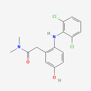 molecular formula C16H16Cl2N2O2 B562919 2-[2-(2,6-dichloroanilino)-5-hydroxyphenyl]-N,N-dimethylacetamide CAS No. 698357-97-0