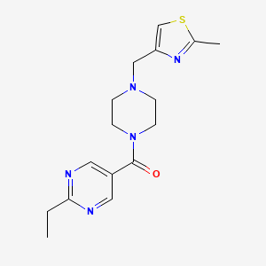 2-ethyl-5-({4-[(2-methyl-1,3-thiazol-4-yl)methyl]-1-piperazinyl}carbonyl)pyrimidine