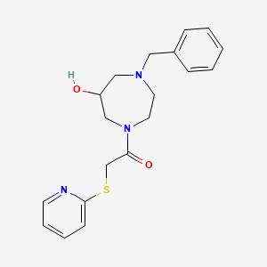 molecular formula C19H23N3O2S B5629218 1-benzyl-4-[(2-pyridinylthio)acetyl]-1,4-diazepan-6-ol 