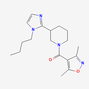 molecular formula C18H26N4O2 B5629235 3-(1-butyl-1H-imidazol-2-yl)-1-[(3,5-dimethylisoxazol-4-yl)carbonyl]piperidine 