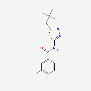 N-[5-(2,2-dimethylpropyl)-1,3,4-thiadiazol-2-yl]-3,4-dimethylbenzamide