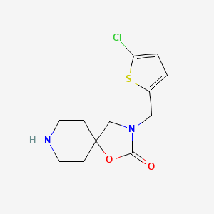 molecular formula C12H15ClN2O2S B5629269 3-[(5-chloro-2-thienyl)methyl]-1-oxa-3,8-diazaspiro[4.5]decan-2-one hydrochloride 