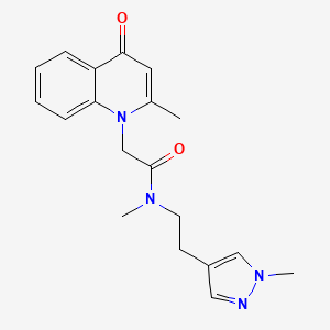 N-methyl-2-(2-methyl-4-oxoquinolin-1(4H)-yl)-N-[2-(1-methyl-1H-pyrazol-4-yl)ethyl]acetamide