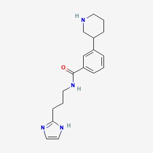 molecular formula C18H24N4O B5629303 N-[3-(1H-imidazol-2-yl)propyl]-3-piperidin-3-ylbenzamide 