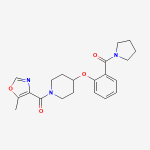 molecular formula C21H25N3O4 B5629308 1-[(5-methyl-1,3-oxazol-4-yl)carbonyl]-4-[2-(pyrrolidin-1-ylcarbonyl)phenoxy]piperidine 
