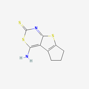 molecular formula C9H8N2S3 B5629320 4-imino-1,5,6,7-tetrahydro-2H,4H-cyclopenta[4,5]thieno[2,3-d][1,3]thiazine-2-thione 