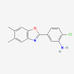 molecular formula C15H13ClN2O B5629364 2-chloro-5-(5,6-dimethyl-1,3-benzoxazol-2-yl)aniline 