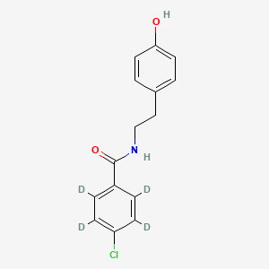 molecular formula C15H14ClNO2 B562938 4-Chloro-N-[2-(4-hydroxyphenyl)ethyl]benzamide-d4 CAS No. 1189464-84-3