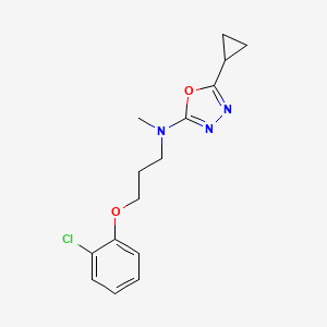 molecular formula C15H18ClN3O2 B5629385 N-[3-(2-chlorophenoxy)propyl]-5-cyclopropyl-N-methyl-1,3,4-oxadiazol-2-amine 