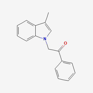 molecular formula C17H15NO B5629392 2-(3-甲基-1H-吲哚-1-基)-1-苯乙酮 