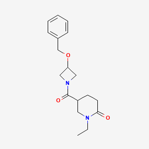 molecular formula C18H24N2O3 B5629393 5-{[3-(benzyloxy)-1-azetidinyl]carbonyl}-1-ethyl-2-piperidinone 