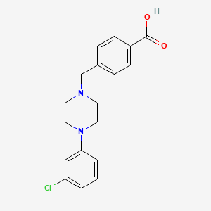 molecular formula C18H19ClN2O2 B5629436 4-{[4-(3-chlorophenyl)-1-piperazinyl]methyl}benzoic acid 