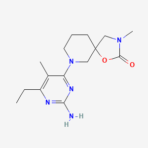 molecular formula C15H23N5O2 B5629444 7-(2-amino-6-ethyl-5-methylpyrimidin-4-yl)-3-methyl-1-oxa-3,7-diazaspiro[4.5]decan-2-one 