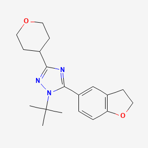 molecular formula C19H25N3O2 B5629449 1-tert-butyl-5-(2,3-dihydro-1-benzofuran-5-yl)-3-(tetrahydro-2H-pyran-4-yl)-1H-1,2,4-triazole 