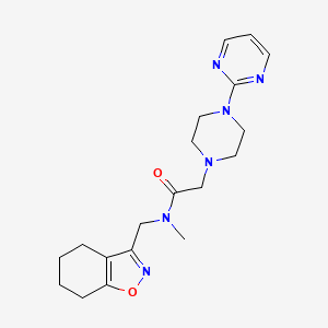 molecular formula C19H26N6O2 B5629457 N-methyl-2-[4-(2-pyrimidinyl)-1-piperazinyl]-N-(4,5,6,7-tetrahydro-1,2-benzisoxazol-3-ylmethyl)acetamide 