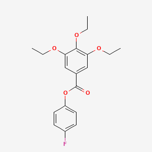 molecular formula C19H21FO5 B5629473 4-fluorophenyl 3,4,5-triethoxybenzoate 