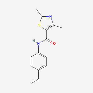 molecular formula C14H16N2OS B5629482 N-(4-ethylphenyl)-2,4-dimethyl-1,3-thiazole-5-carboxamide 