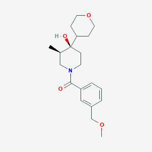 molecular formula C20H29NO4 B5629507 (3R*,4R*)-1-[3-(methoxymethyl)benzoyl]-3-methyl-4-(tetrahydro-2H-pyran-4-yl)-4-piperidinol 