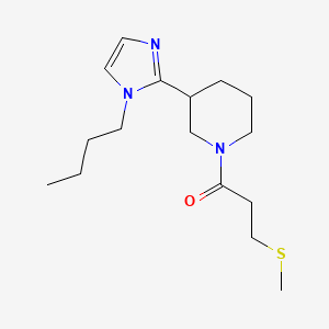 molecular formula C16H27N3OS B5629531 3-(1-butyl-1H-imidazol-2-yl)-1-[3-(methylthio)propanoyl]piperidine 