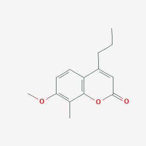 molecular formula C14H16O3 B5629559 7-methoxy-8-methyl-4-propyl-2H-chromen-2-one 