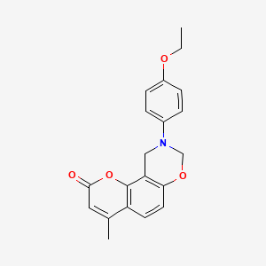 molecular formula C20H19NO4 B5629562 9-(4-ethoxyphenyl)-4-methyl-9,10-dihydro-2H,8H-chromeno[8,7-e][1,3]oxazin-2-one 