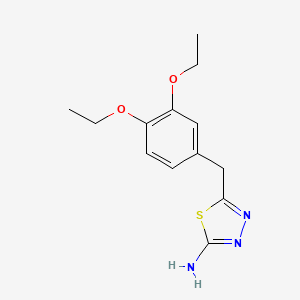 molecular formula C13H17N3O2S B5629581 5-(3,4-diethoxybenzyl)-1,3,4-thiadiazol-2-amine 