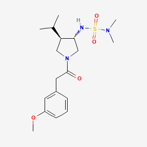 molecular formula C18H29N3O4S B5629613 N'-{(3S*,4R*)-4-isopropyl-1-[(3-methoxyphenyl)acetyl]-3-pyrrolidinyl}-N,N-dimethylsulfamide 