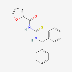 molecular formula C19H16N2O2S B5629625 N-{[(diphenylmethyl)amino]carbonothioyl}-2-furamide 