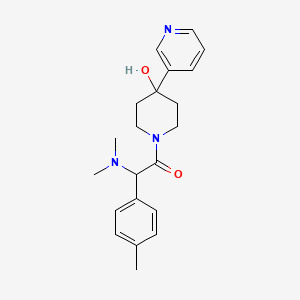 molecular formula C21H27N3O2 B5629633 1-[(dimethylamino)(4-methylphenyl)acetyl]-4-(3-pyridinyl)-4-piperidinol 