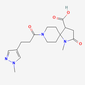 molecular formula C17H24N4O4 B5629644 1-methyl-8-[3-(1-methyl-1H-pyrazol-4-yl)propanoyl]-2-oxo-1,8-diazaspiro[4.5]decane-4-carboxylic acid 